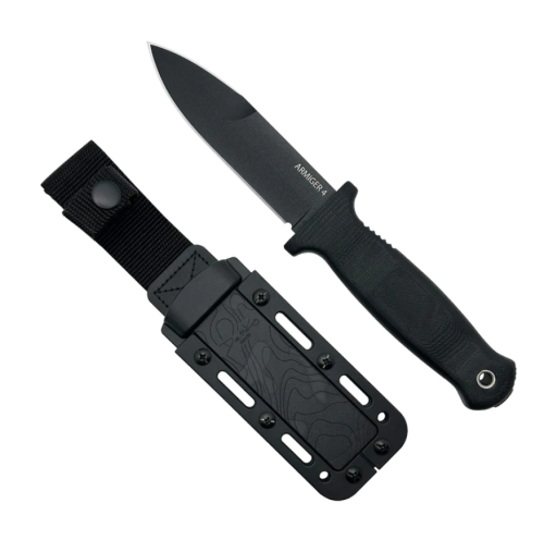 Nóż Demko Armiger 4 Spear Point Black Thermal Plastic Rubber, Black Powder Coated 80CrV2 by Andrew Demko (ARM4-80CrV2-BLK-SPR)-1 51976
