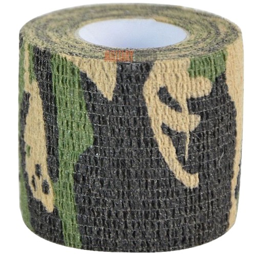 Taśma maskująca Mil-Tec 50 mm 4,5 m woodland-1 52207