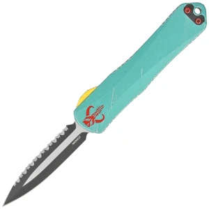 Nóż automatyczny OTF Heretic Manticore S Bounty Hunter D/E Green Distressed Aluminium / Camo Carbon P/S Black DLC/Satin MagnaCut by Tony Marfione Jr. (H028-10C-BOUNTY)