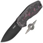 Nóż składany LionSteel Nano Purple Haze Fat Carbon, Old Black MagnaCut (NA01 PH)