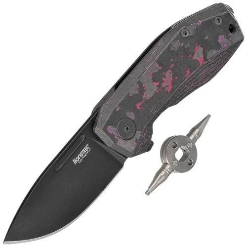 Nóż składany LionSteel Nano Purple Haze Fat Carbon, Old Black MagnaCut (NA01 PH)-1 52674