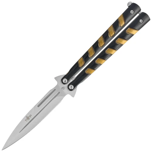 Nóż motylkowy Third Decor Habitat Balisong Black/Bronze Stainless Steel, Satin 420 (16100Y)-1 52707