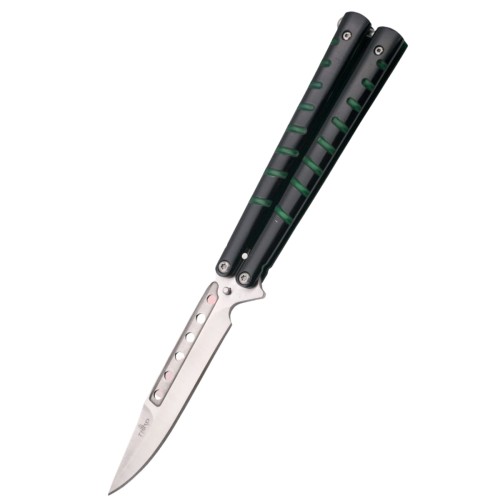 Nóż motylkowy Third Decor Habitat Balisong Black/Green Stainless Steel, Satin (16071V)-1 52708
