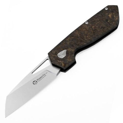 Nóż składany Maserin W2 Black/Gold FatCarbon, Satin M390 by Attilio Morotti (371/G)-1 52765