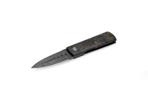 Nóż składany Maserin Daga Black/Gold FatCarbon Damascus Small Roses by Attilio Morotti (372/DG)