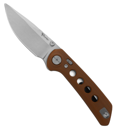 Nóż składany Reate PL-XT Tan G10, Stonewashed Nitro-V-1 53105