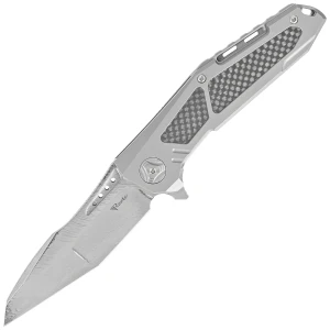 Nóż składany Reate K-3 Tanto Grey Titanium/Carbon Fiber Damasteel Damascus