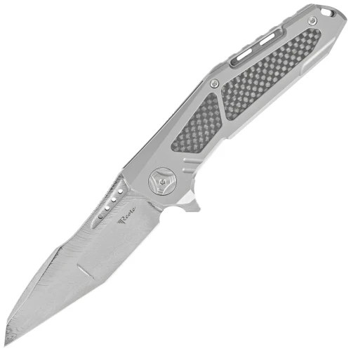 Nóż składany Reate K-3 Tanto Grey Titanium/Carbon Fiber, Damasteel Damascus-1 53156