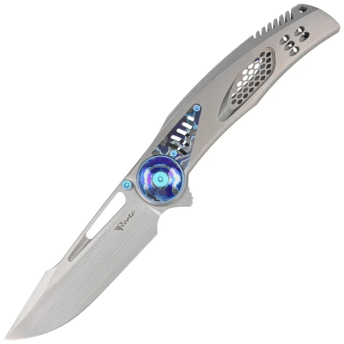 Nóż składany Reate GTR Titanium Bead Blasted/Zircuti, HW Zircuti Clip, Hand Satin M390-1 53157