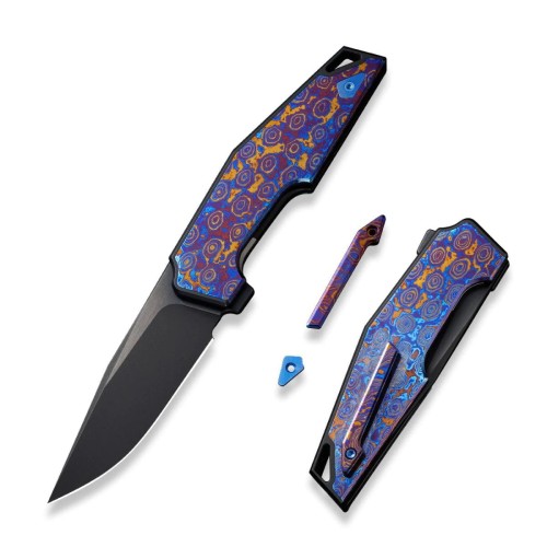 Nóż składany WE Knife OAO (One And Only) Black Titanium/Timascus, Black Stonewashed Bevels/Black Brushed CPM 20CV by Tashi Bharucha (WE23001-4)-1 53540