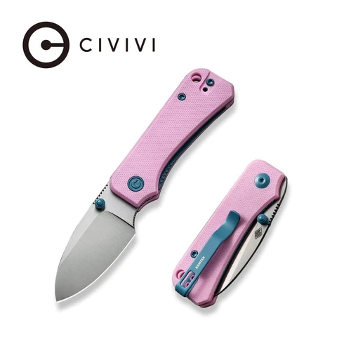 Nóż składany CIVIVI Baby Banter Powder Pink G10, Satin Nitro-V by Ben Petersen (C19068S-10)-1 53541