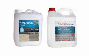 Zestaw do kostki brukowej: Nanostone Nanobruk Basic Impregnat + SPChem czyszczenie kostki brukowej