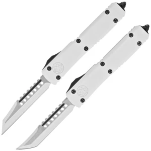 Noż automatyczny OTF Microtech Ultratech Storm Trooper Hellhound / Warhound Set Signature White Aluminum, White M390 by Tony Marfione (119-1SETSTDS)