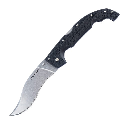 Cold Steel - Nóż składany Voyager Vaquero XL Serrated - AUS10A - Czarny - 29AXVS-1 54011