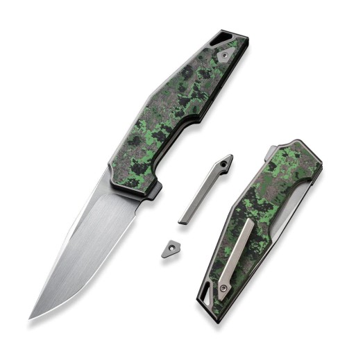 Nóż składany WE Knife OAO (One And Only) Gray Titanium/Jungle Wear Fat Carbon, Hand Rubbed Satin CPM 20CV by Tashi Bharucha (WE23001-3)-1 54092