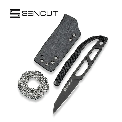 Nóż Sencut Texo Neck Knife Black Skeletonized, Black Stonewashed 9Cr18MoV by Ostal Hel (S23095-1)-1 54187