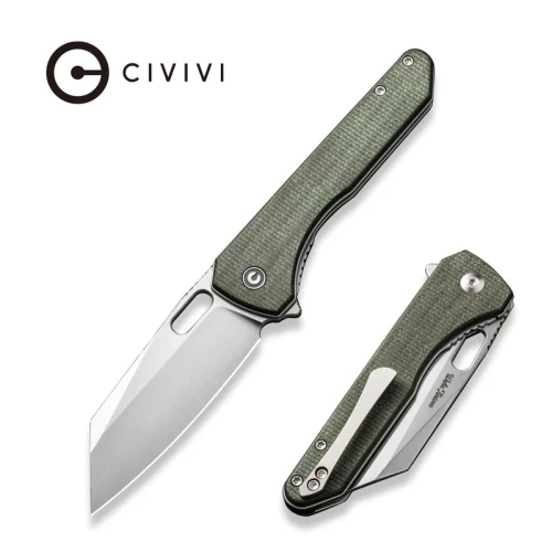 Nóż składany Civivi Nugz Green Canvas Micarta, Satin 14C28N by Matthew Wehrwein (C23060-2)-1 54198
