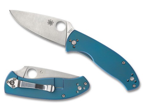 Nóż składany Spyderco Tenacious R.I.L. Blue Titanium, Satin 8Cr13MoV by Eric Glesser (C122TIBLP)-1 54205