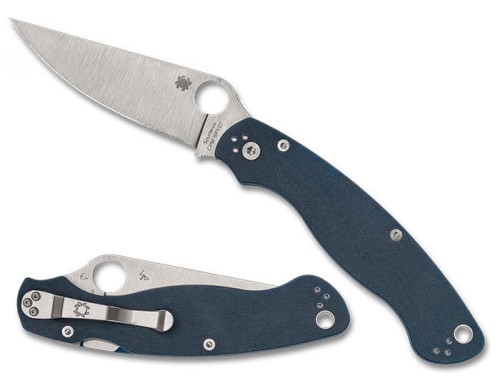 Nóż składany Spyderco Military 2 Cobalt Blue G10, Satin CPM SPY27 by Sal, Eric Glesser (C36GPCBL2)-1 54209