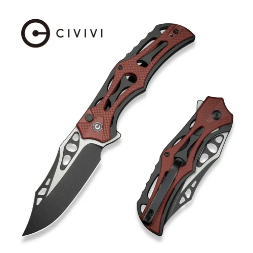 Nóż składany Civivi Biophase Black Aluminium/Burgundy G10, Black Stonewashed/Satin Nitro-V (C23083C-1)-1 54228