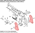 Okładziny chwytu moletowane Pietta 1858 Remington Model Army (438/439LC)-2 54446