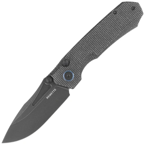 Nóż składany Remette Rhino Black Micarta, Black Titanium 14C28N (MC319B)-1 54554