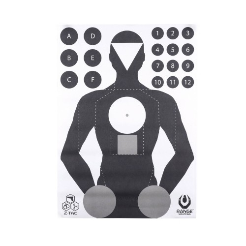 Tarcze strzeleckie Range Solutions Z-TAC 50szt Sylwetka Taktyczna-1 54595