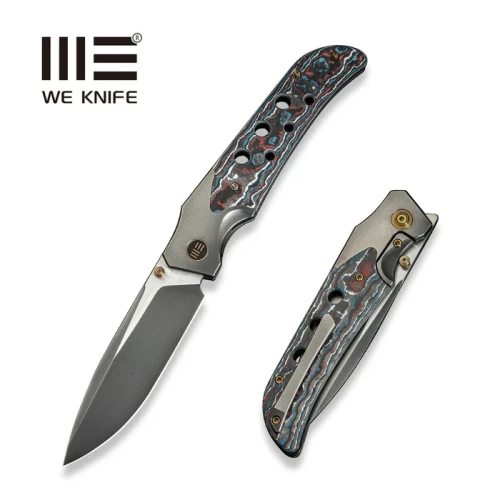 Nóż składany WE Knife WE-Guthrie Gray Titanium/Nebula Fat Carbon, Polished Gray/Satin CPM 20CV by Jason Guthrie (WE23072B-3)-1 55336