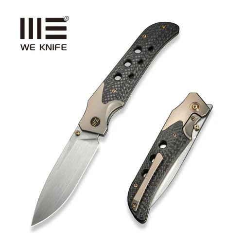 Nóż składany WE Knife WE-Guthrie Champagne Titanium/Twill Carbon Fiber, Hand Rubbed Satin CPM 20CV by Jason Guthrie (WE23072B-2)-1 55337
