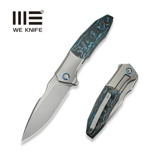 Nóż składany WE Knife Archeozoic Gray Titanium/Arctic Storm Fat Carbon, Polished Bead Blasted M390 (WE23091-4)-1 55339