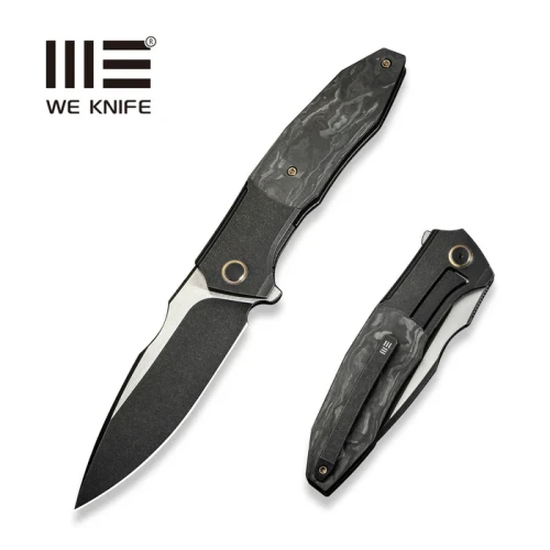 Nóż składany WE Knife Archeozoic Black Titanium/Shredded Carbon Fiber, Black Stonewashed/Satin M390 (WE23091-1)-1 55342