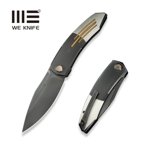 Nóż składany WE Knife Sine Wave Gray/Golden/Satin Titanium, Polished Gray M390 (WE23069B-3)-1 55345