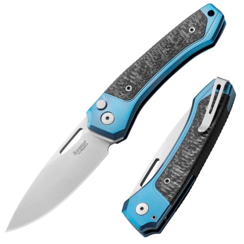 Nóż składany LionSteel Twain Blue Titanium / Carbon Fiber, Satin MagnaCut by Gianni Pauletta (TW BL CF)-1 55579