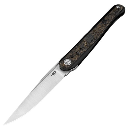 Nóż składany Bestech Spear Phisher Black Titanium/Dark Matter Gold Fat Carbon, Hand Rubbed Satin M390 by Todd Knife and Tool (BT2405D)-1 55624