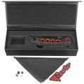 Nóż składany Reate PL-XF-12 Black Micarta/Red G10 Inlay, Black PVD Nitro-V-2 55635