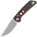Nóż składany Reate PL-XF-11 Black Micarta/Red G10 Inlay, Stonewashed Nitro-V-1 55636