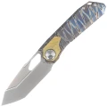 Nóż składany Remette Peregrine Falcon Tiger Stripe / Gold Titanium, Hand Grinding Pearlescent M390 (RTT1-C)-1 55688
