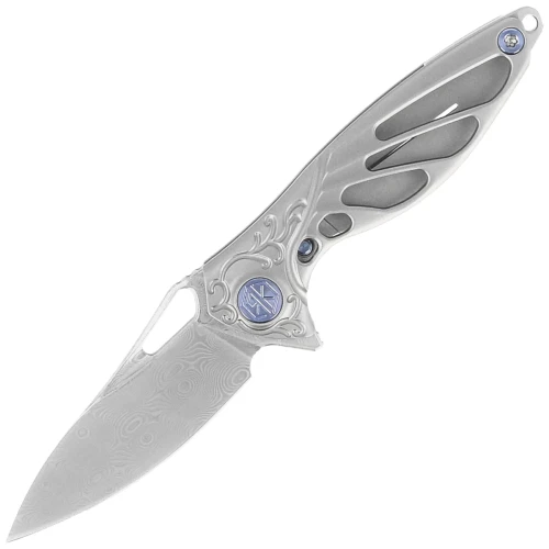 Nóż na szyję RikeKnife Mini Hummingbird Titanium, Rose Damascus by Richard Wu (RK-MINI-P)-1 55699