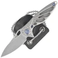 Nóż na szyję RikeKnife Mini Hummingbird Titanium, Rose Damascus by Richard Wu (RK-MINI-P)-3 55699