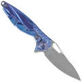 Nóż na szyję RikeKnife Mini Hummingbird Blue Titanium, Rose Damascus by Richard Wu (RK-MINI-B)-2 55700