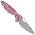 Nóż na szyję RikeKnife Mini Hummingbird Pink Titanium, Rose Damascus by Richard Wu (RK-MINI-PI)-2 55701
