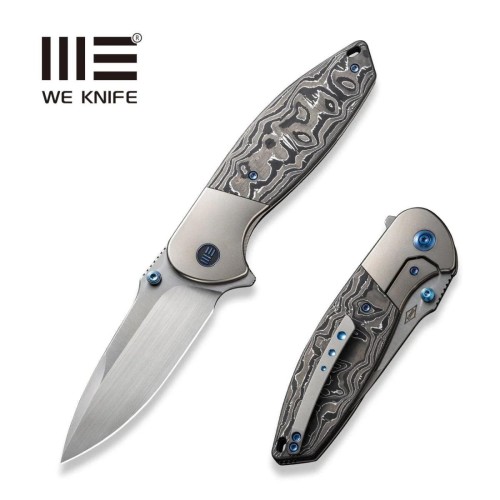 Nóż składany WE Knife Nitro OG Gray Titanium/Aluminium Carbon Fiber, Hand Rubbed Satin CPM 20CV by Peter Carey (WE23035-3)-1 55727