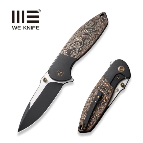 Nóż składany WE Knife Nitro OG Black Titanium/Copper Carbon Fiber, Black Stonewashed/Satin CPM 20CV by Peter Carey (WE23035-2)-1 55728
