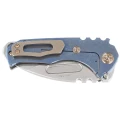 Nóż składany Medford Praetorian Genesis T Drop Point, Brushed/Acid/Flamed/Blue Titanium, Bronze HW/Clip, NP3 Breaker, Tumbled S45VN by Greg Medford (MK0294TD-03A2-T1C1-BN)-2 55926