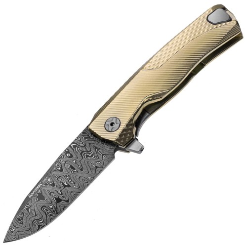 Nóż składany LionSteel ROK Gold Titanium, Chad Nichols Scrambled Damascus (ROK DD GL)-1 55986