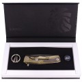 Nóż składany LionSteel ROK Gold Titanium, Chad Nichols Scrambled Damascus (ROK DD GL)-2 55986