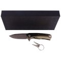 Nóż składany LionSteel ROK Gold Titanium, Chad Nichols Scrambled Damascus (ROK DD GL)-3 55986