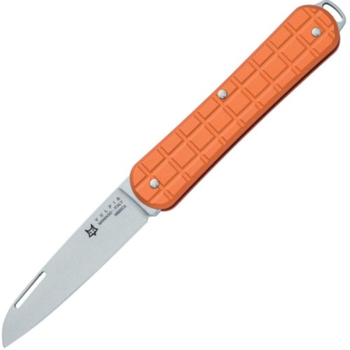 Scyzoryk Fox Vulpis Grenade Pattern Orange Aluminium, Polished N690Co (FX-VPGP130 OR)-1 56037