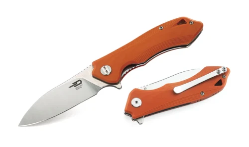 Nóż składany Bestech Beluga Orange G10, Stonewashed/Satin D2 (BG11E-2)-1 56182