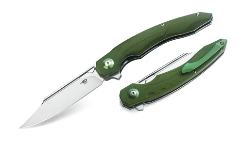 Nóż składany Bestech Fanga Green G10, Satin D2 by Kombou (BG18B)-1 56184